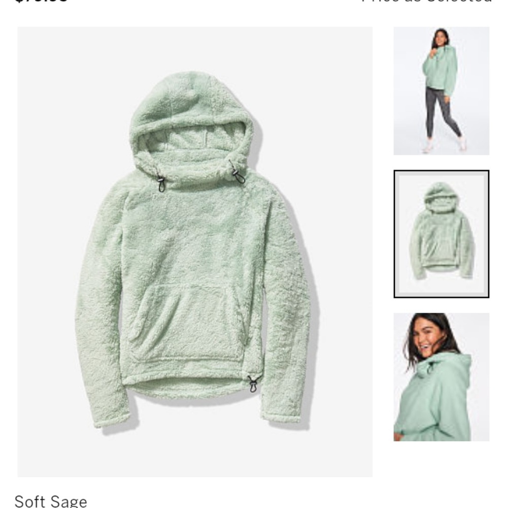 Vs pink Teddy funnel neck pullover jacket